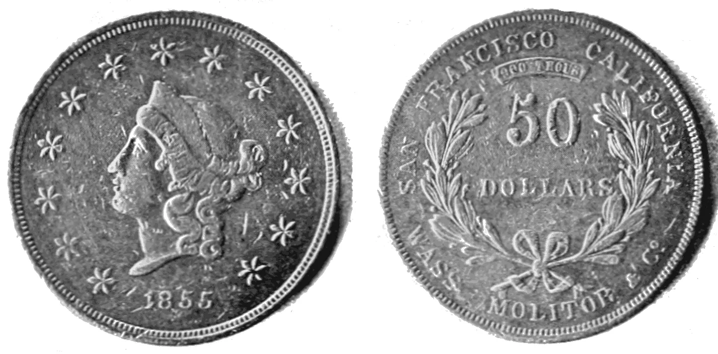 Wass molitor fifty dollar gold coin
