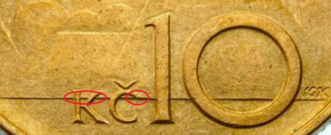 10 Kč 1993 hamburská ražba — vzácná varianta