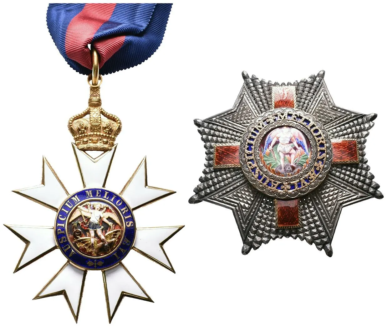 Souprava insignií Řádu sv. Michala a sv. Jiří z aukce AUREA Numismatika